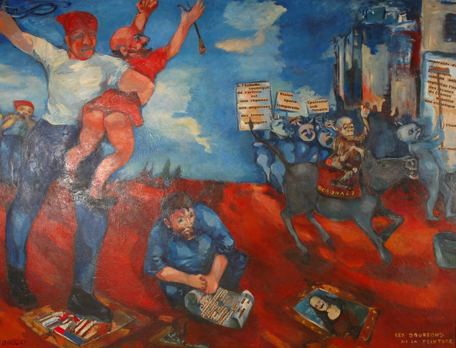 "Les Bouffons de la peinture" (détail), huile sur toile, 220 x 300 cm, 1962.
