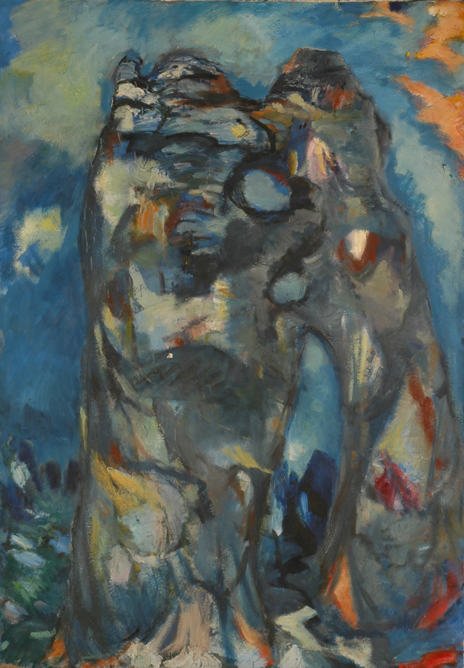 "L'Ours et le lion", huile sur toile, 200 x 130 cm, 1964.
