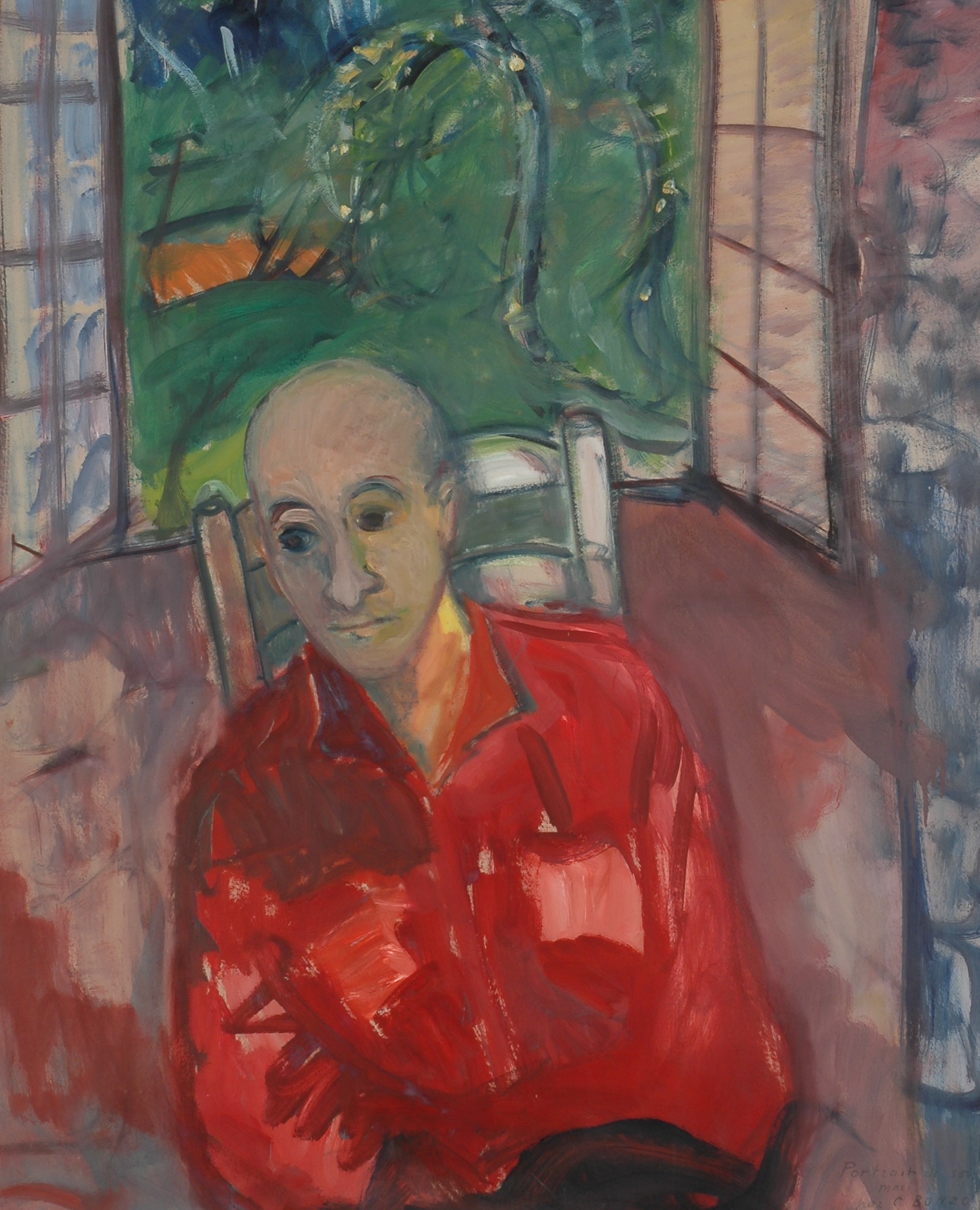 "Portrait d'Elie à la fenêtre", huile sur carton, 108 x 87 cm, 1965.