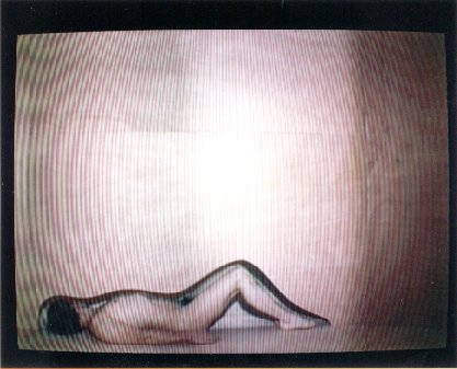 Yvan Clédat, "La Chambre rose", installation vidéo, 2000.